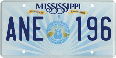 MS license plate ANE196
