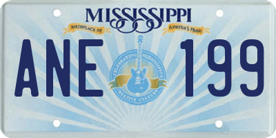 MS license plate ANE199