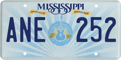 MS license plate ANE252