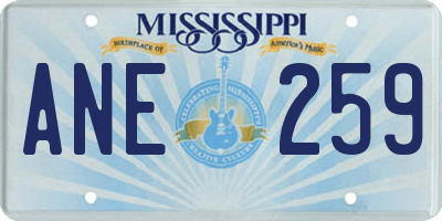 MS license plate ANE259