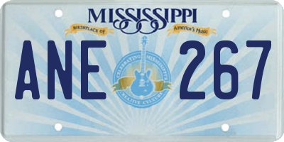 MS license plate ANE267
