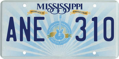 MS license plate ANE310
