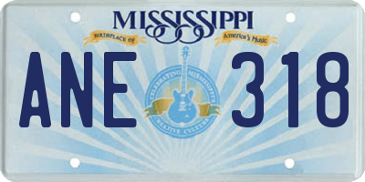 MS license plate ANE318