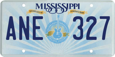 MS license plate ANE327
