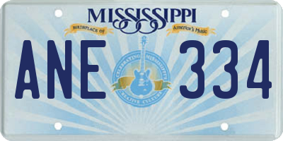MS license plate ANE334