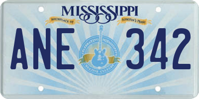 MS license plate ANE342
