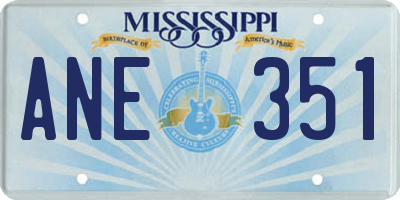 MS license plate ANE351