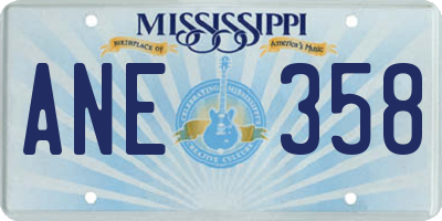 MS license plate ANE358