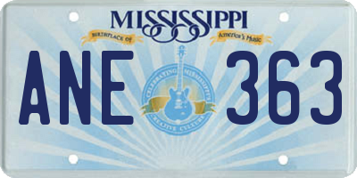 MS license plate ANE363