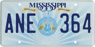 MS license plate ANE364