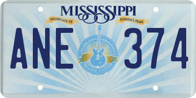 MS license plate ANE374