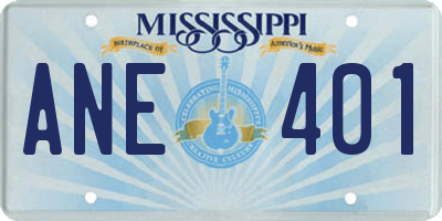 MS license plate ANE401
