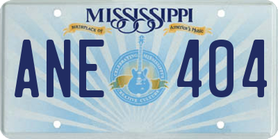 MS license plate ANE404