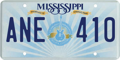 MS license plate ANE410