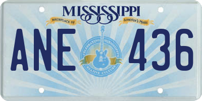 MS license plate ANE436