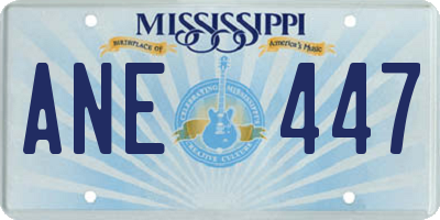 MS license plate ANE447