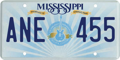 MS license plate ANE455