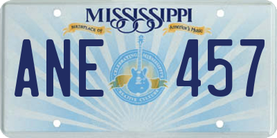 MS license plate ANE457