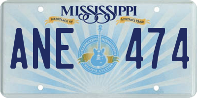 MS license plate ANE474