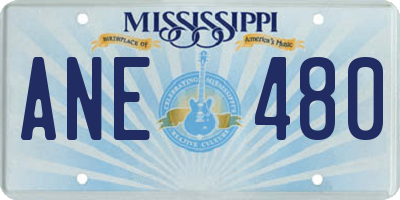 MS license plate ANE480