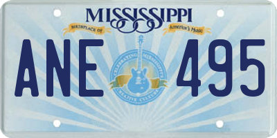 MS license plate ANE495