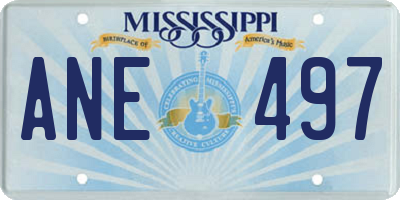 MS license plate ANE497