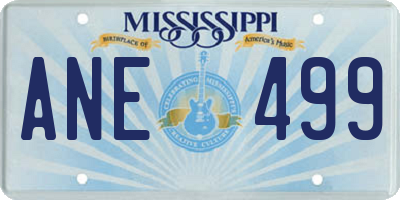MS license plate ANE499