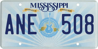 MS license plate ANE508