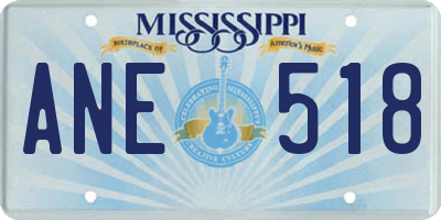 MS license plate ANE518