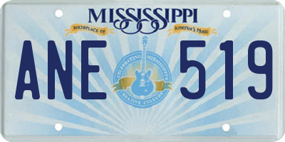 MS license plate ANE519