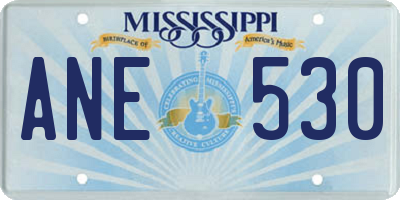 MS license plate ANE530