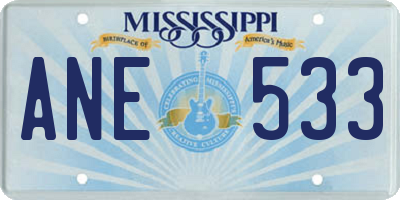 MS license plate ANE533