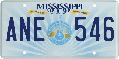 MS license plate ANE546