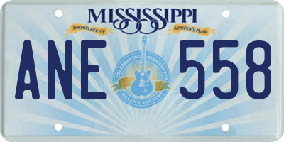 MS license plate ANE558