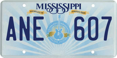 MS license plate ANE607