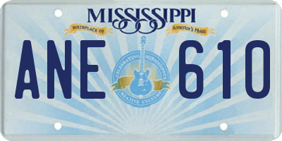 MS license plate ANE610