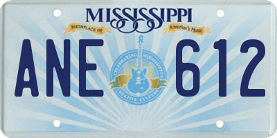 MS license plate ANE612