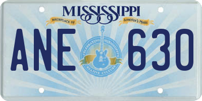 MS license plate ANE630