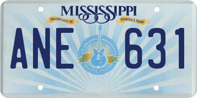 MS license plate ANE631