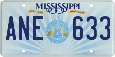 MS license plate ANE633