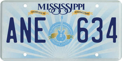 MS license plate ANE634