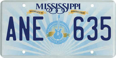MS license plate ANE635