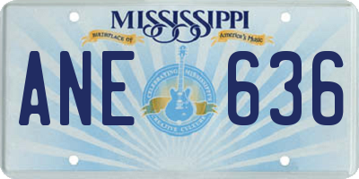 MS license plate ANE636
