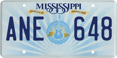 MS license plate ANE648