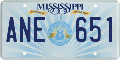 MS license plate ANE651