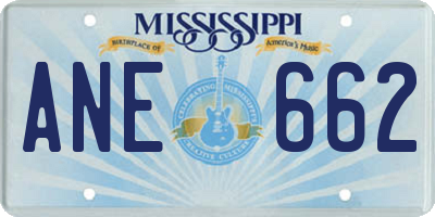 MS license plate ANE662