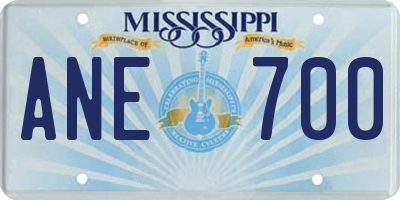 MS license plate ANE700
