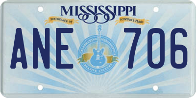 MS license plate ANE706
