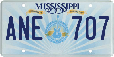 MS license plate ANE707