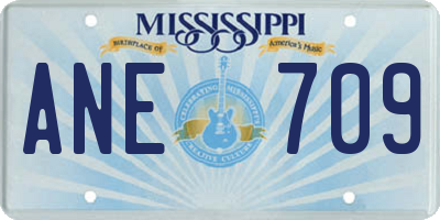 MS license plate ANE709
